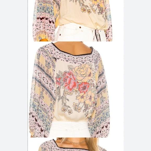 Free People Blue Nile Multicolor Printed Floral Blouse - Picture 3 of 9